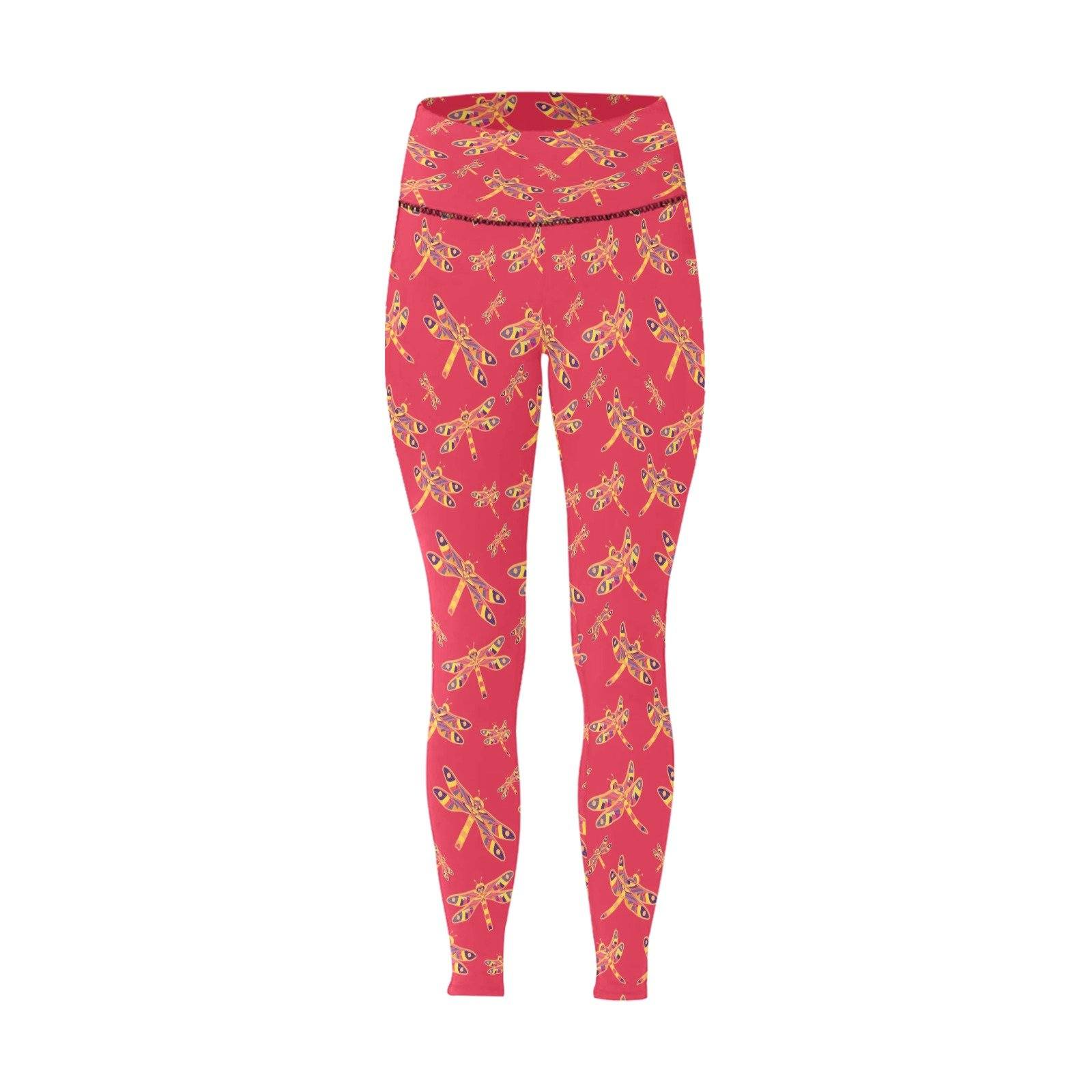 Gathering Rouge All Over Print High-Waisted Leggings (Model L36) High-Waisted Leggings (L36) e-joyer 