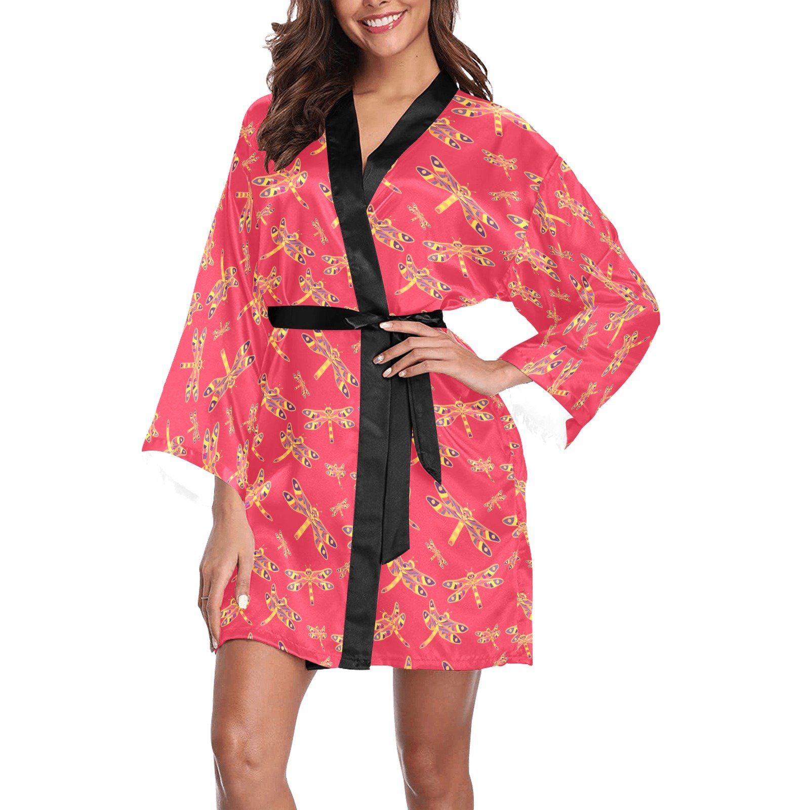 Gathering Rouge Long Sleeve Kimono Robe Long Sleeve Kimono Robe e-joyer 