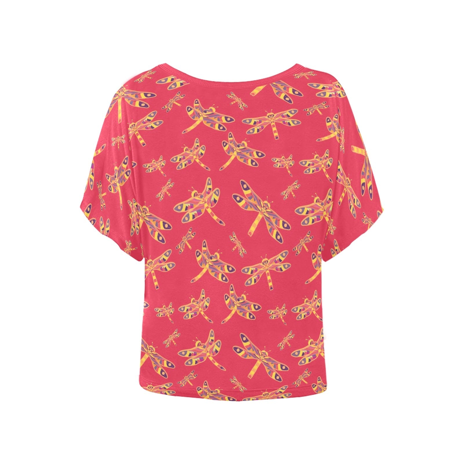 Gathering Rouge Women's Batwing-Sleeved Blouse T shirt (Model T44) Women's Batwing-Sleeved Blouse T shirt (T44) e-joyer 