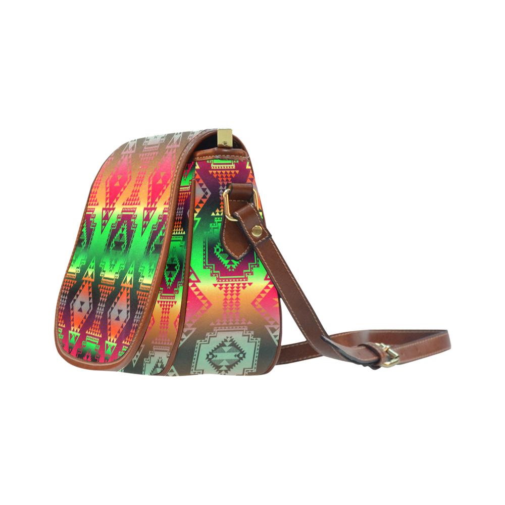 Gathering Sky Saddle Bag/Small (Model 1649) Full Customization Saddle Bag/Small (Full Customization) e-joyer 