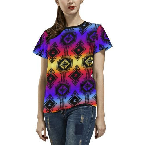 Gathering Sunset All Over Print T-shirt for Women/Large Size (USA Size) (Model T40) All Over Print T-Shirt for Women/Large (T40) e-joyer 
