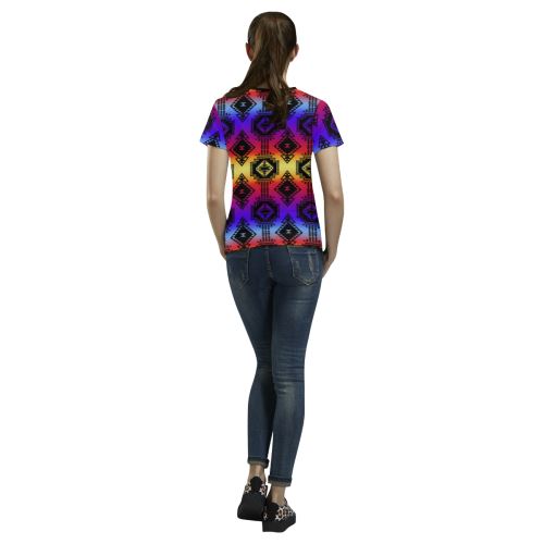 Gathering Sunset All Over Print T-shirt for Women/Large Size (USA Size) (Model T40) All Over Print T-Shirt for Women/Large (T40) e-joyer 