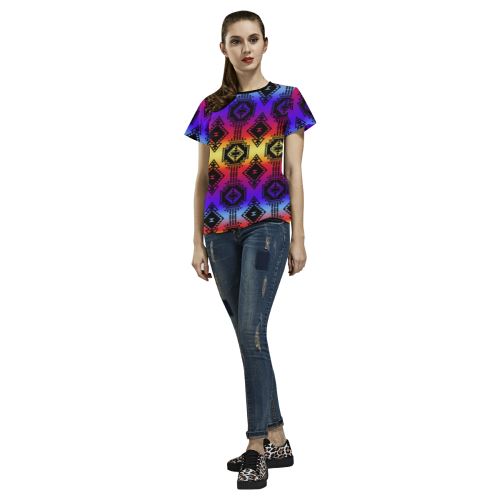 Gathering Sunset All Over Print T-shirt for Women/Large Size (USA Size) (Model T40) All Over Print T-Shirt for Women/Large (T40) e-joyer 