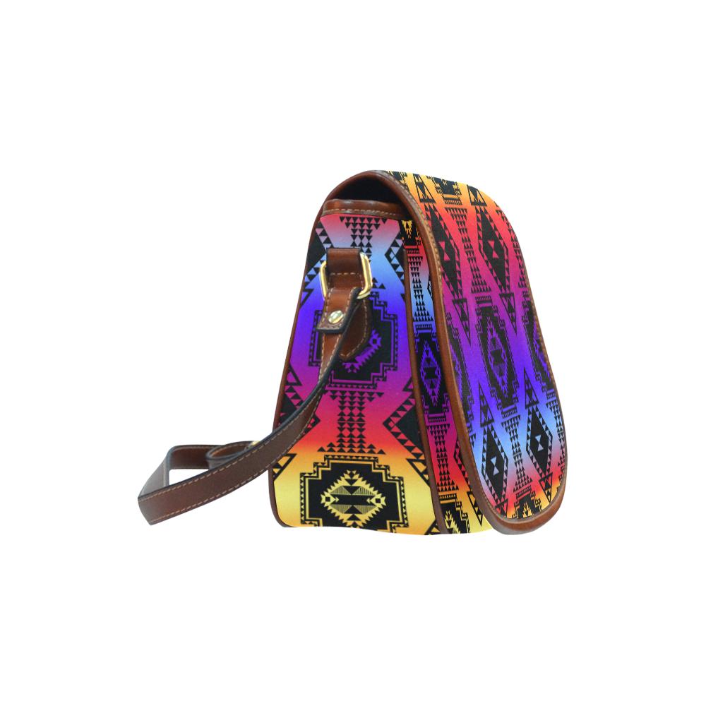 Gathering Sunset Saddle Bag/Small (Model 1649) Full Customization Saddle Bag/Small (Full Customization) e-joyer 