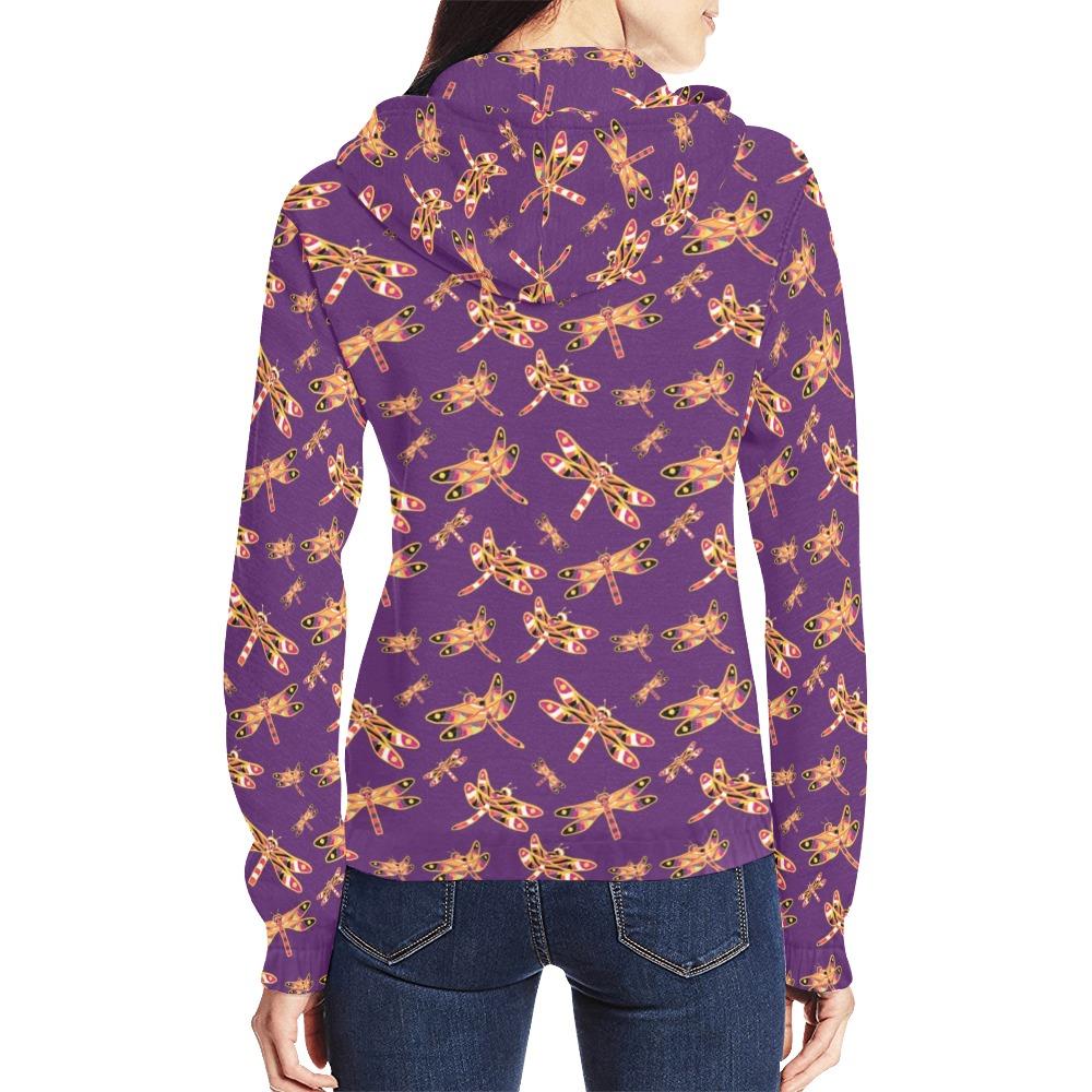 Gathering Yellow Purple All Over Print Full Zip Hoodie for Women (Model H14) All Over Print Full Zip Hoodie for Women (H14) e-joyer 