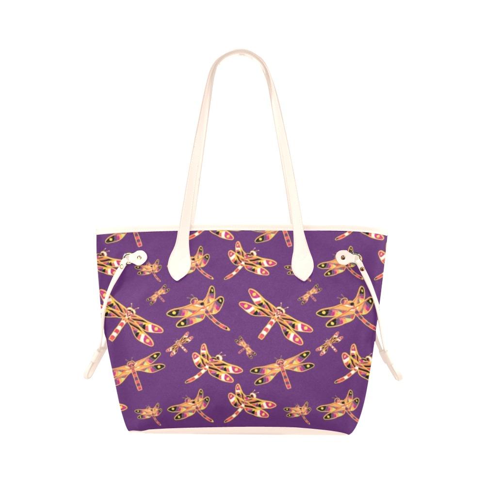 Gathering Yellow Purple Clover Canvas Tote Bag (Model 1661) Clover Canvas Tote Bag (1661) e-joyer 