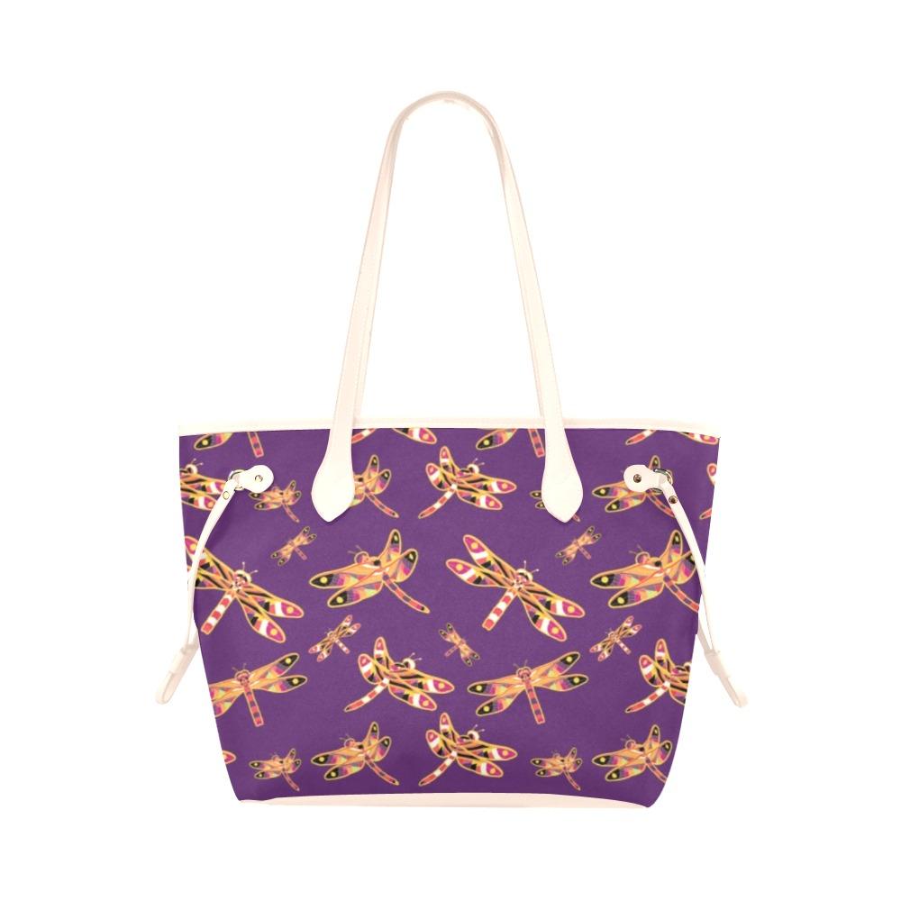 Gathering Yellow Purple Clover Canvas Tote Bag (Model 1661) Clover Canvas Tote Bag (1661) e-joyer 