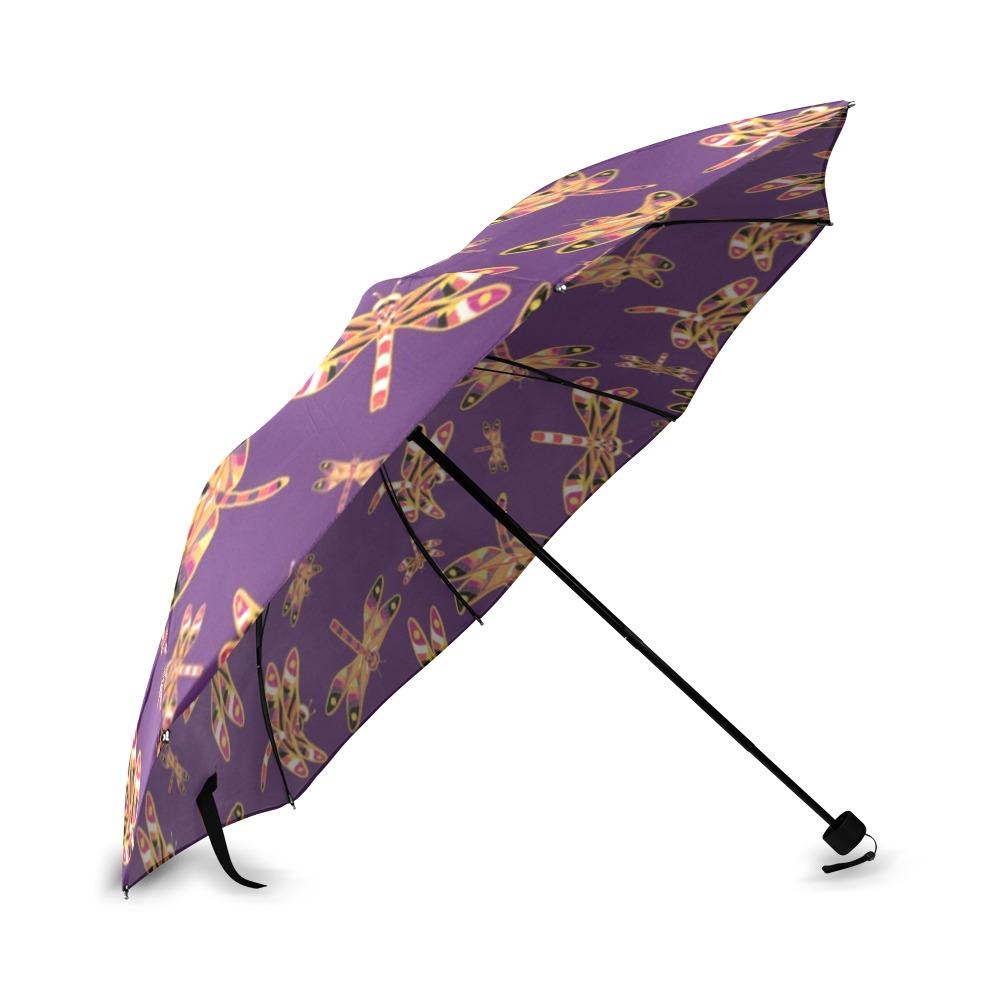 Gathering Yellow Purple Foldable Umbrella (Model U01) Foldable Umbrella e-joyer 