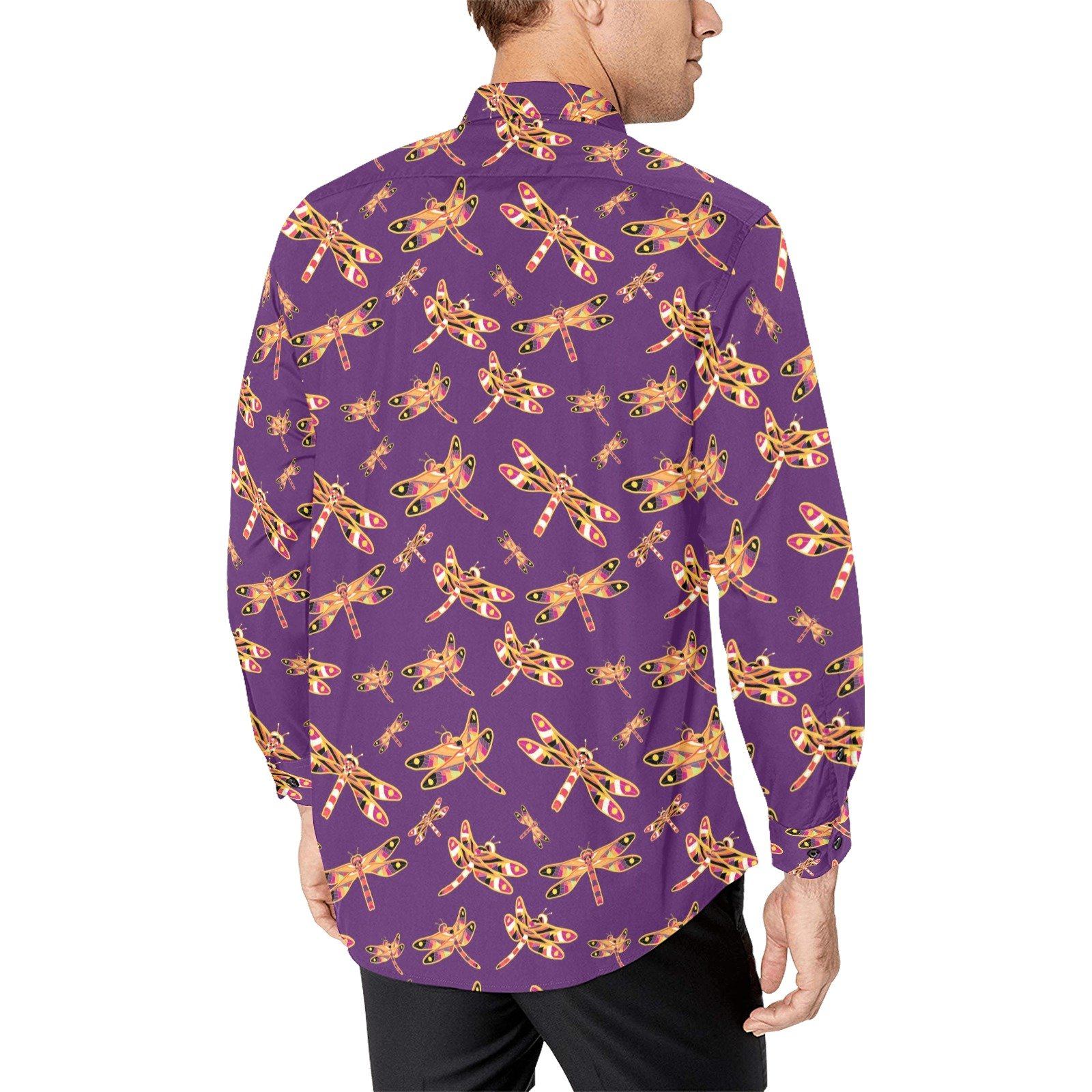 Gathering Yellow Purple Men's All Over Print Casual Dress Shirt (Model T61) Men's Dress Shirt (T61) e-joyer 