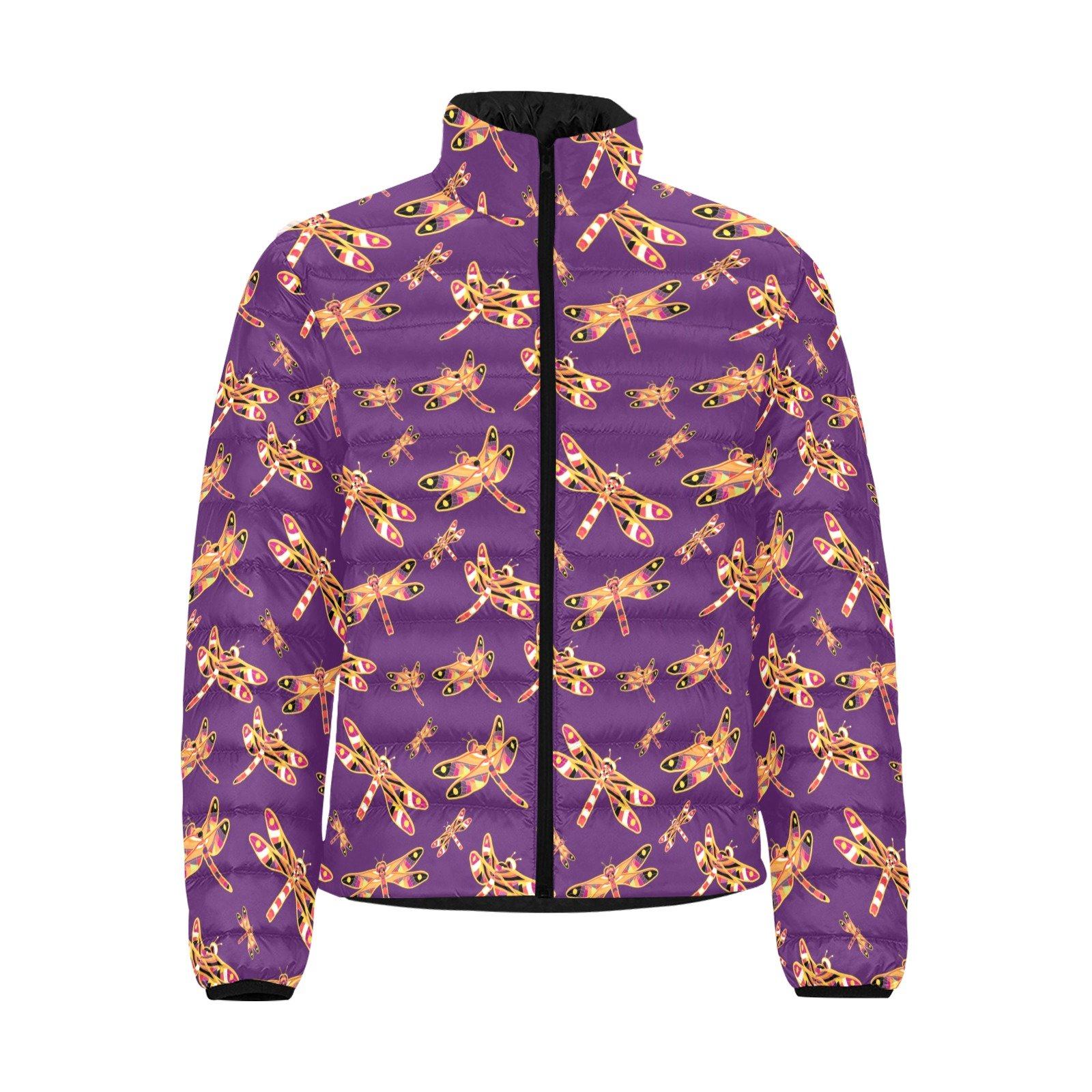 Gathering Yellow Purple Men's Stand Collar Padded Jacket (Model H41) Men's Stand Collar Padded Jacket (H41) e-joyer 