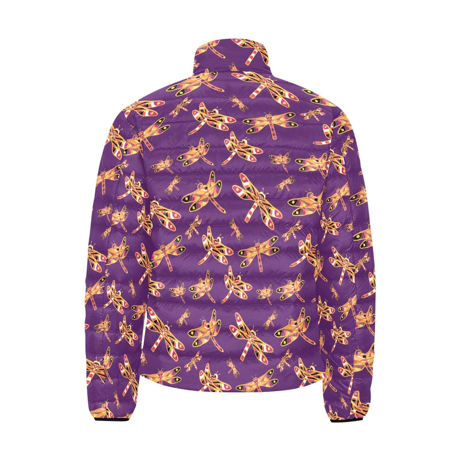 Gathering Yellow Purple Men's Stand Collar Padded Jacket (Model H41) Men's Stand Collar Padded Jacket (H41) e-joyer 