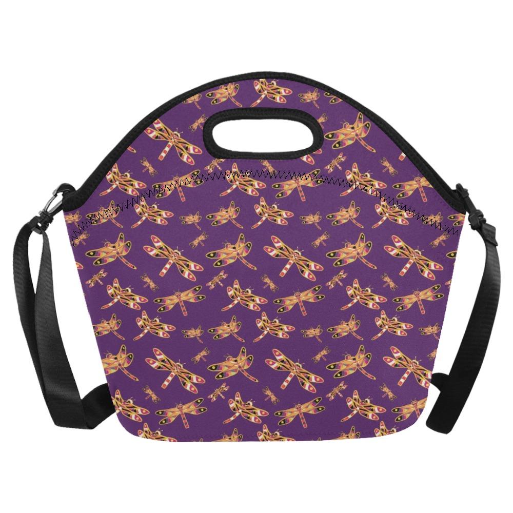 Gathering Yellow Purple Neoprene Lunch Bag/Large (Model 1669) bag e-joyer 