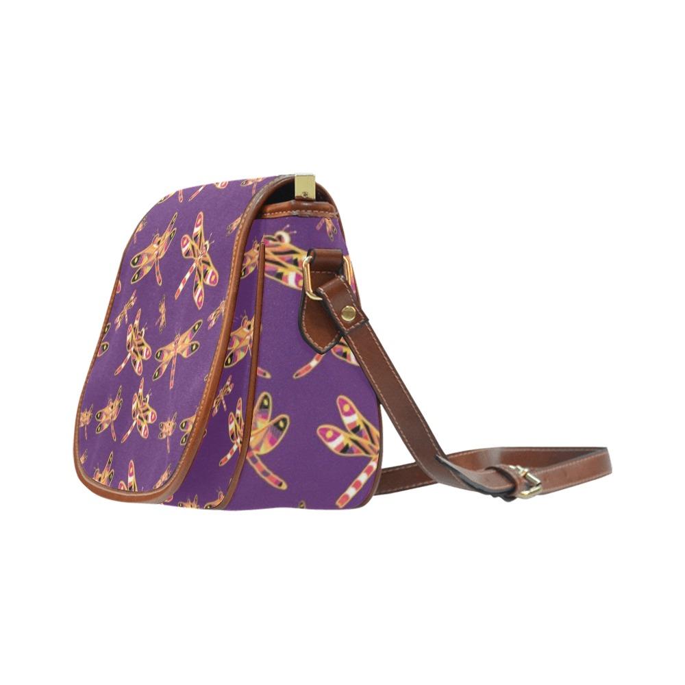 Gathering Yellow Purple Saddle Bag/Large (Model 1649) Saddle Bag/Large e-joyer 