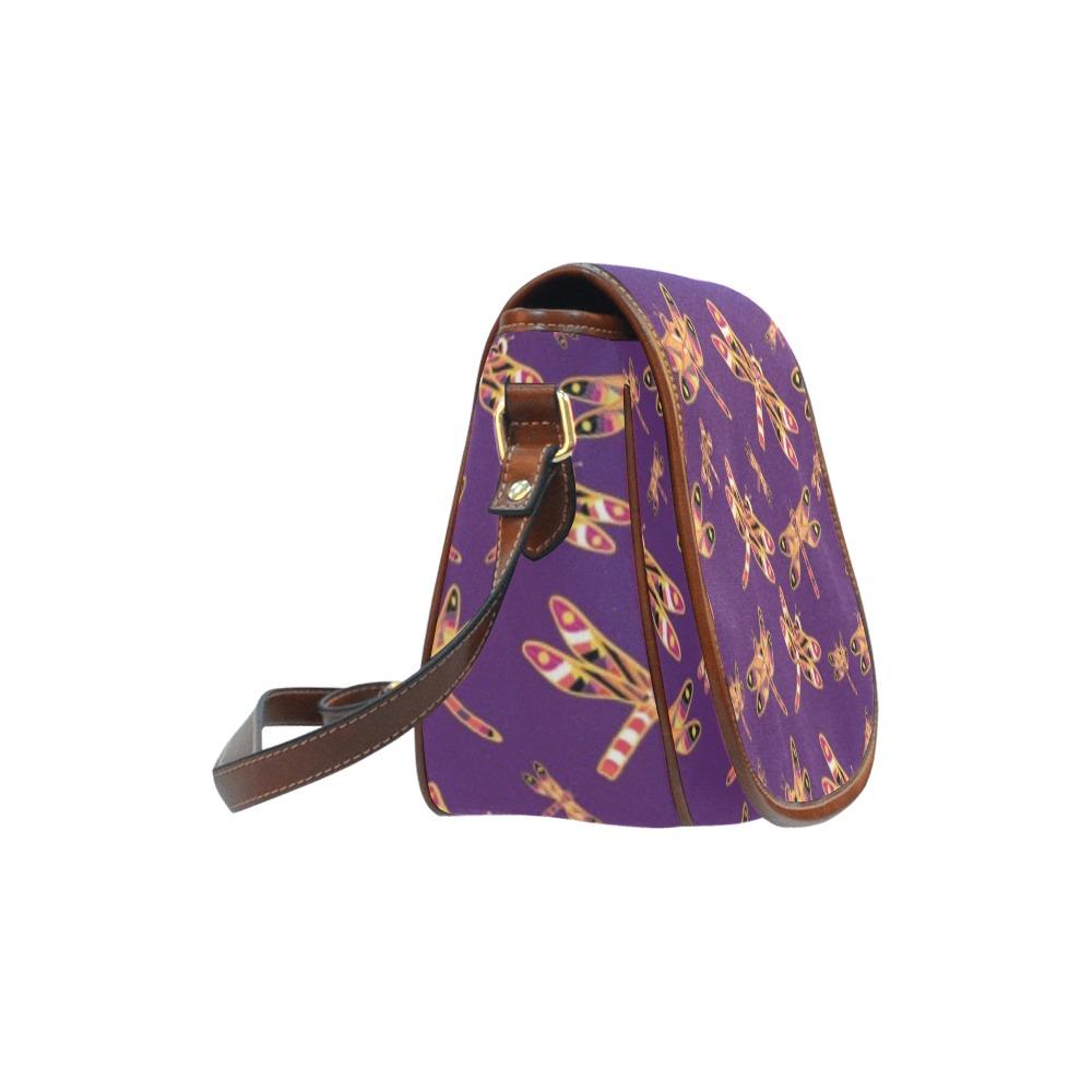 Gathering Yellow Purple Saddle Bag/Small (Model 1649) Full Customization Saddle Bag/Small (Full Customization) e-joyer 