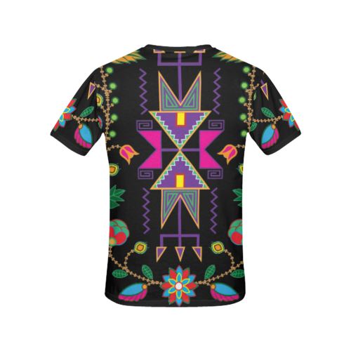 Geometric Floral Fall All Over Print T-shirt for Women/Large Size (USA Size) (Model T40) All Over Print T-Shirt for Women/Large (T40) e-joyer 