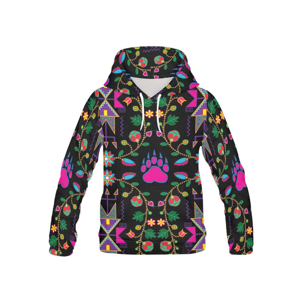 Geometric Floral Fall-Black All Over Print Hoodie for Kid (USA Size) (Model H13) All Over Print Hoodie for Kid (H13) e-joyer 