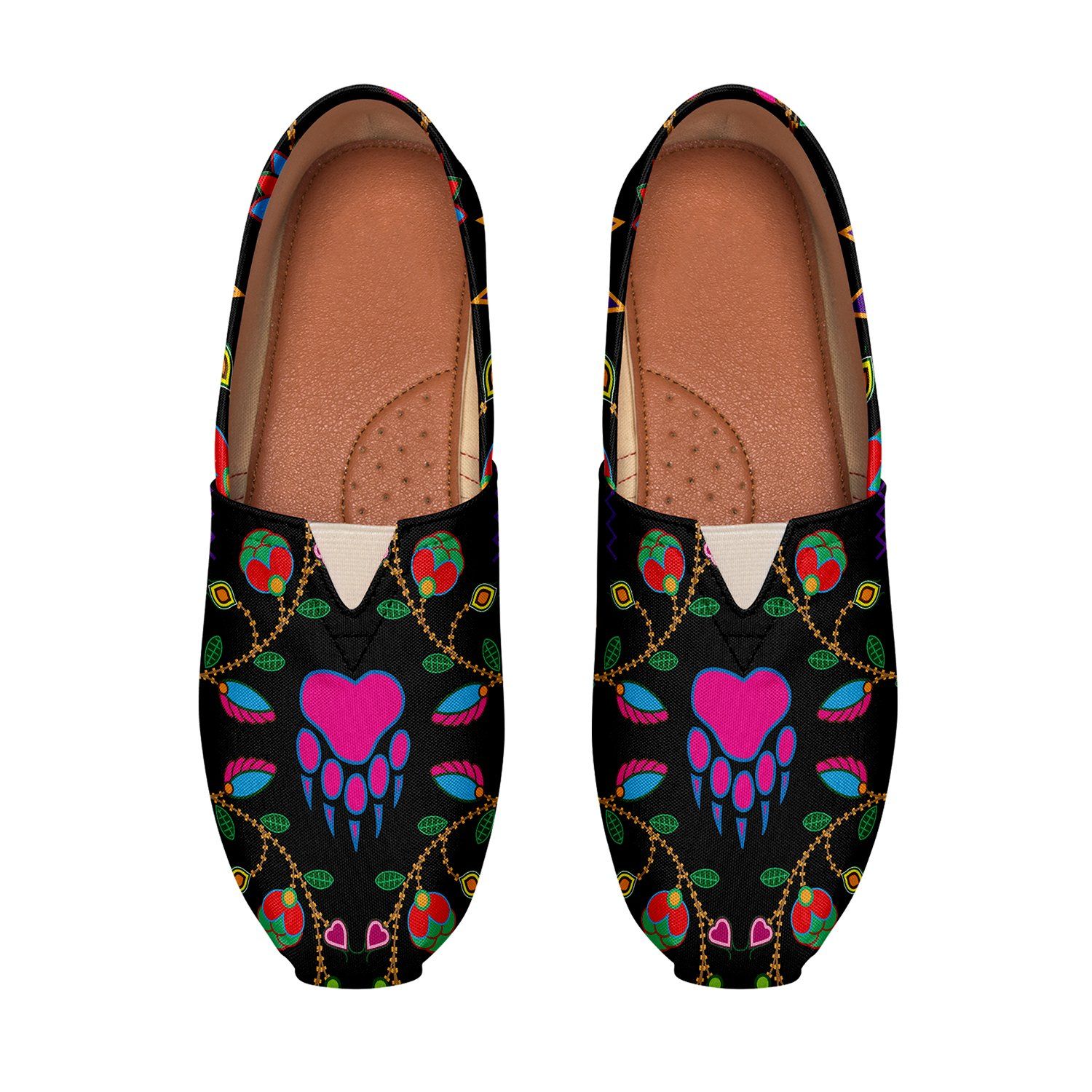 Geometric Floral Fall Black Casual Unisex Slip On Shoe Herman 