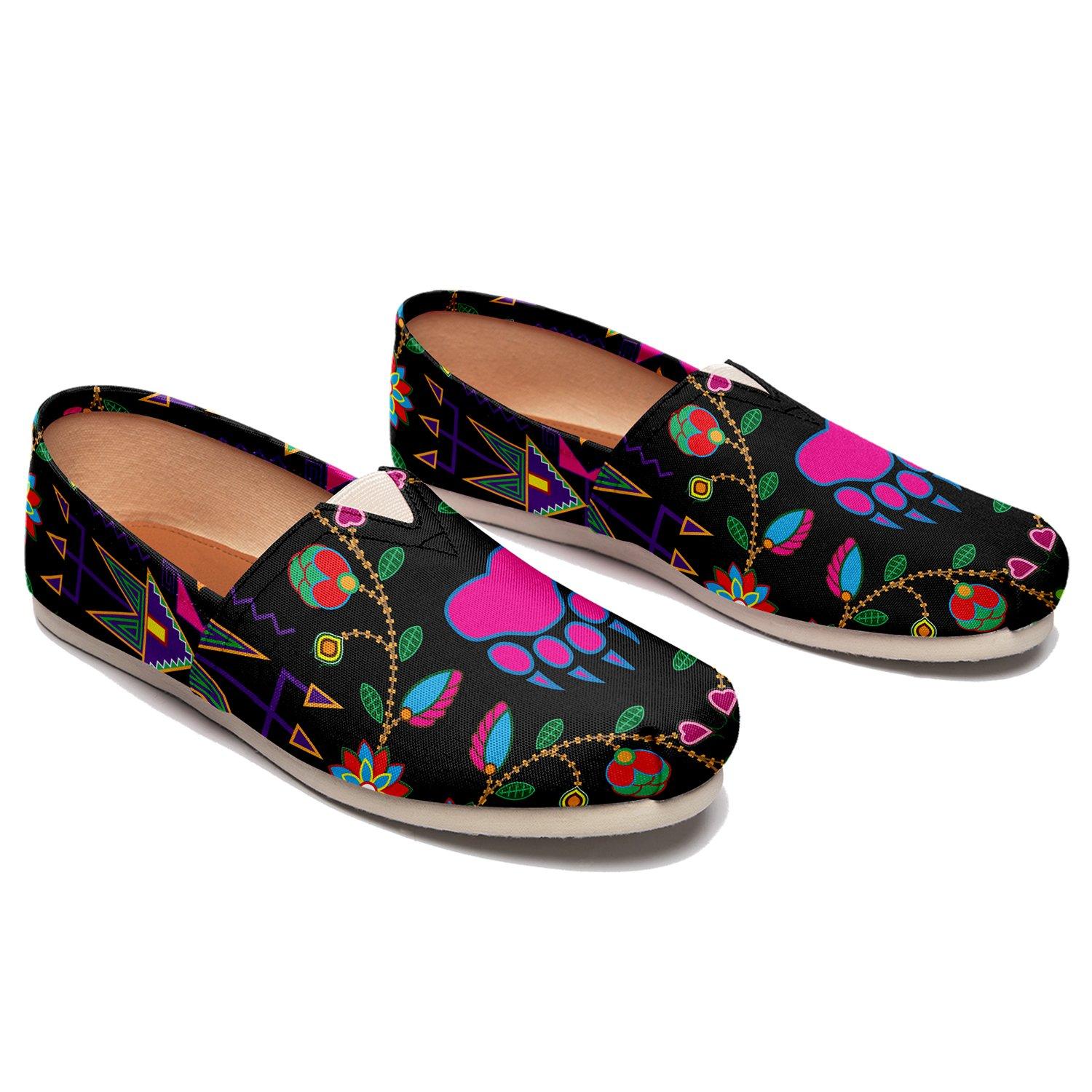 Geometric Floral Fall Black Casual Unisex Slip On Shoe Herman 