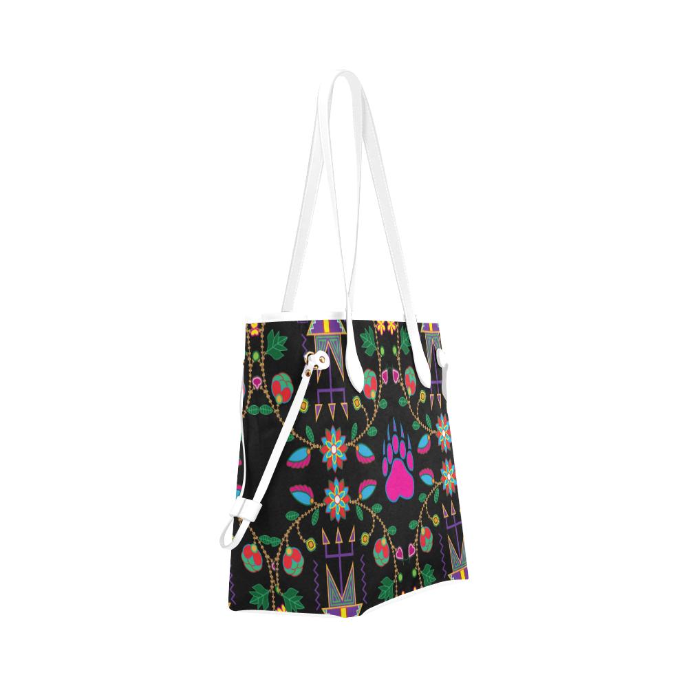 Geometric Floral Fall - Black Clover Canvas Tote Bag (Model 1661) Clover Canvas Tote Bag (1661) e-joyer 