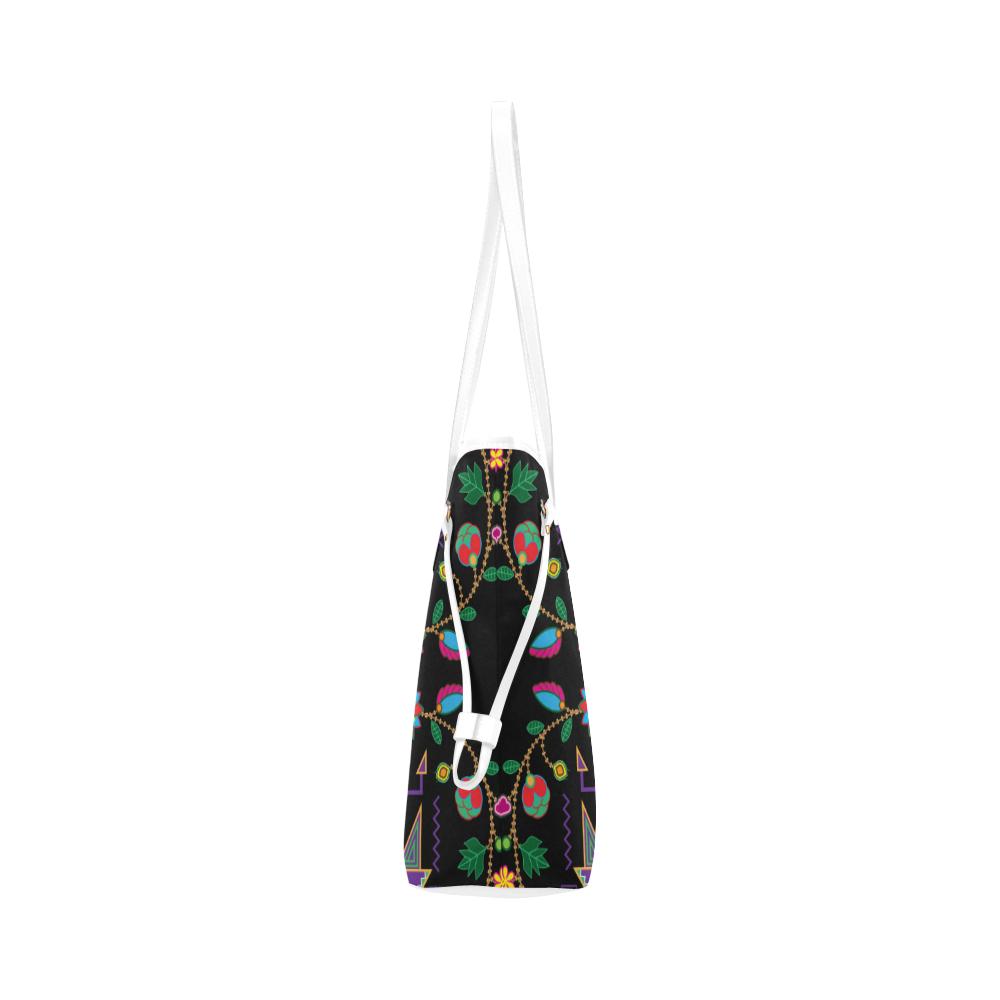 Geometric Floral Fall - Black Clover Canvas Tote Bag (Model 1661) Clover Canvas Tote Bag (1661) e-joyer 