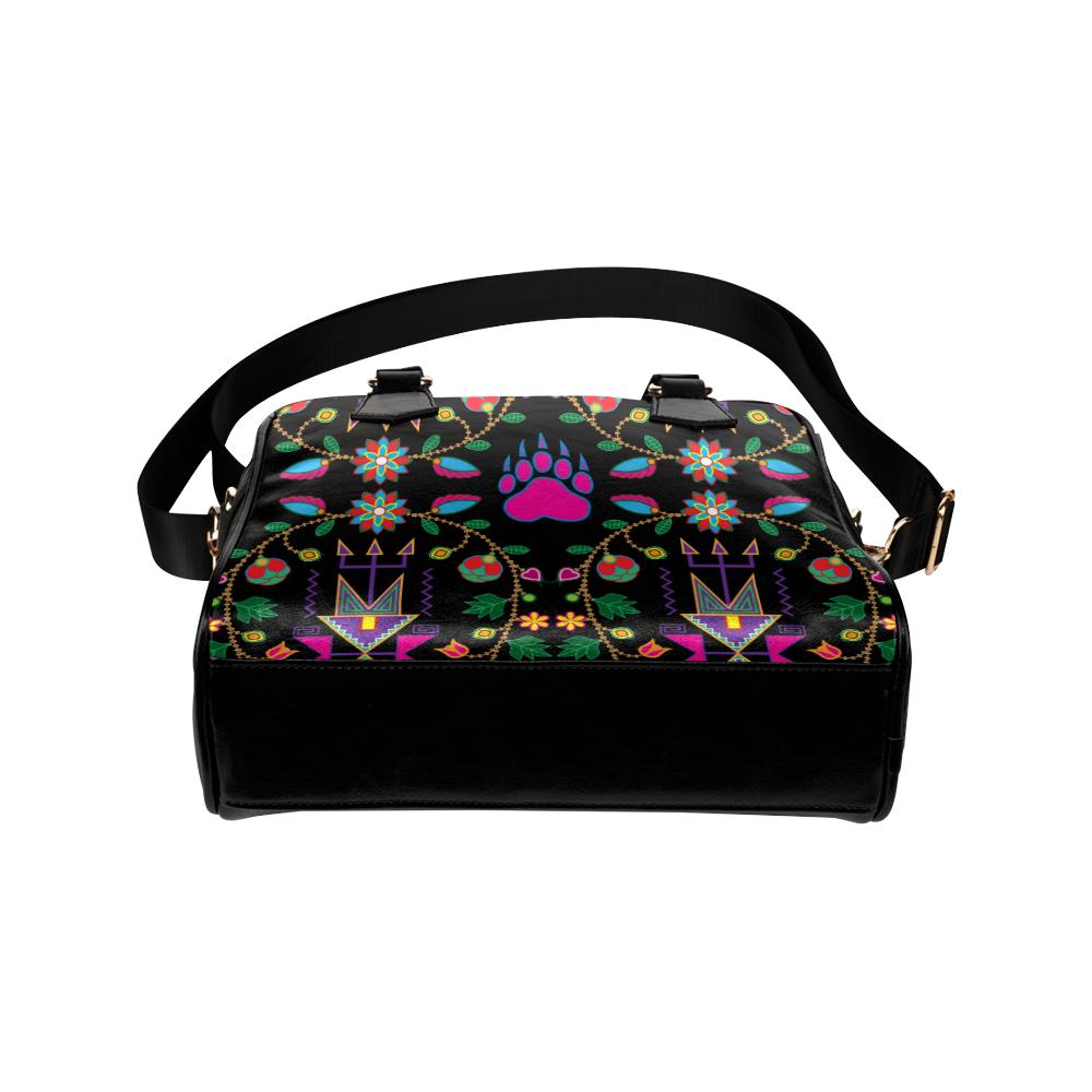 Geometric Floral Fall-Black Shoulder Handbag (Model 1634) Shoulder Handbags (1634) e-joyer 