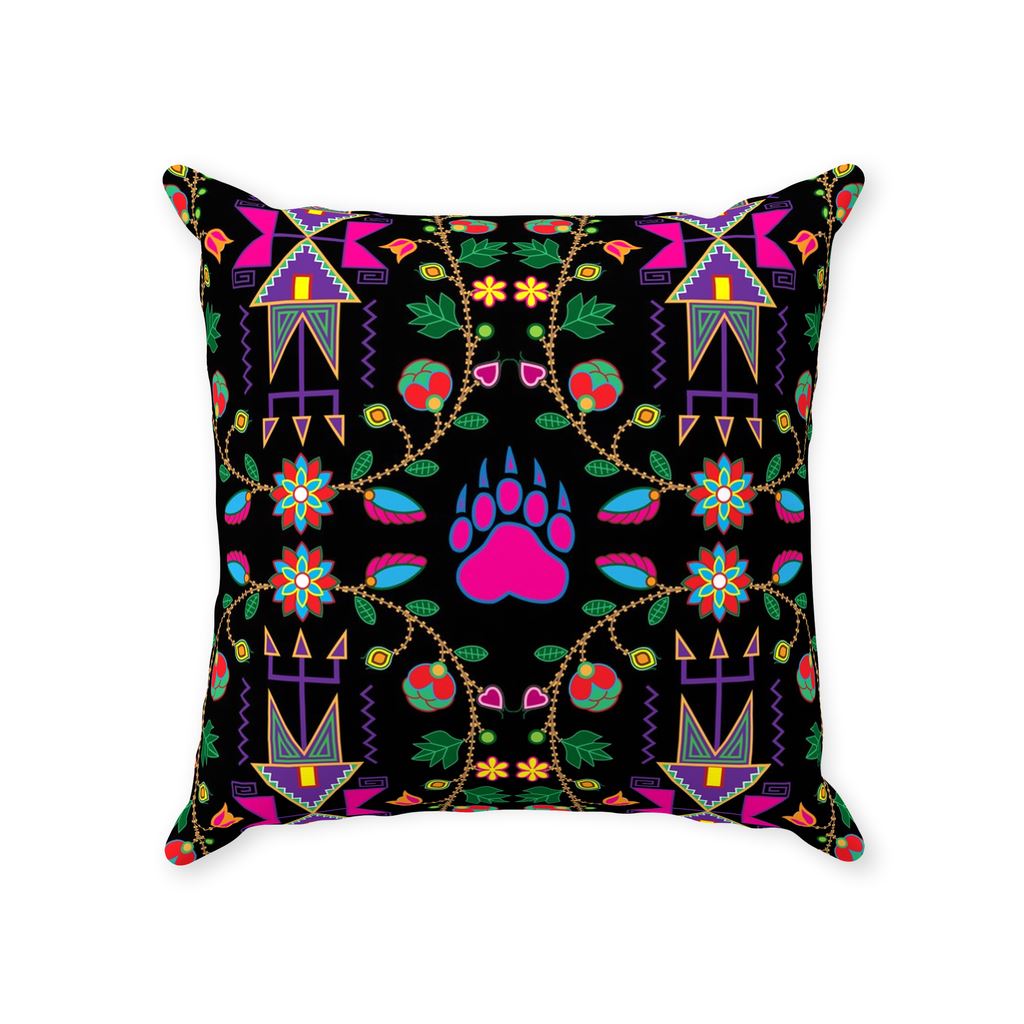 Geometric Floral Fall Black Throw Pillows 49 Dzine With Zipper Poly Twill 14x14 inch