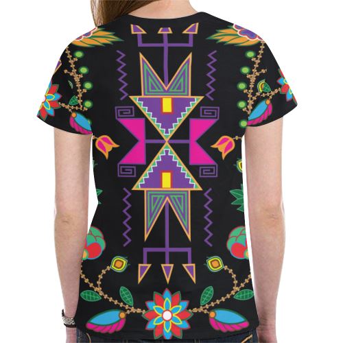 Geometric Floral Fall New All Over Print T-shirt for Women (Model T45) New All Over Print T-shirt for Women (T45) e-joyer 