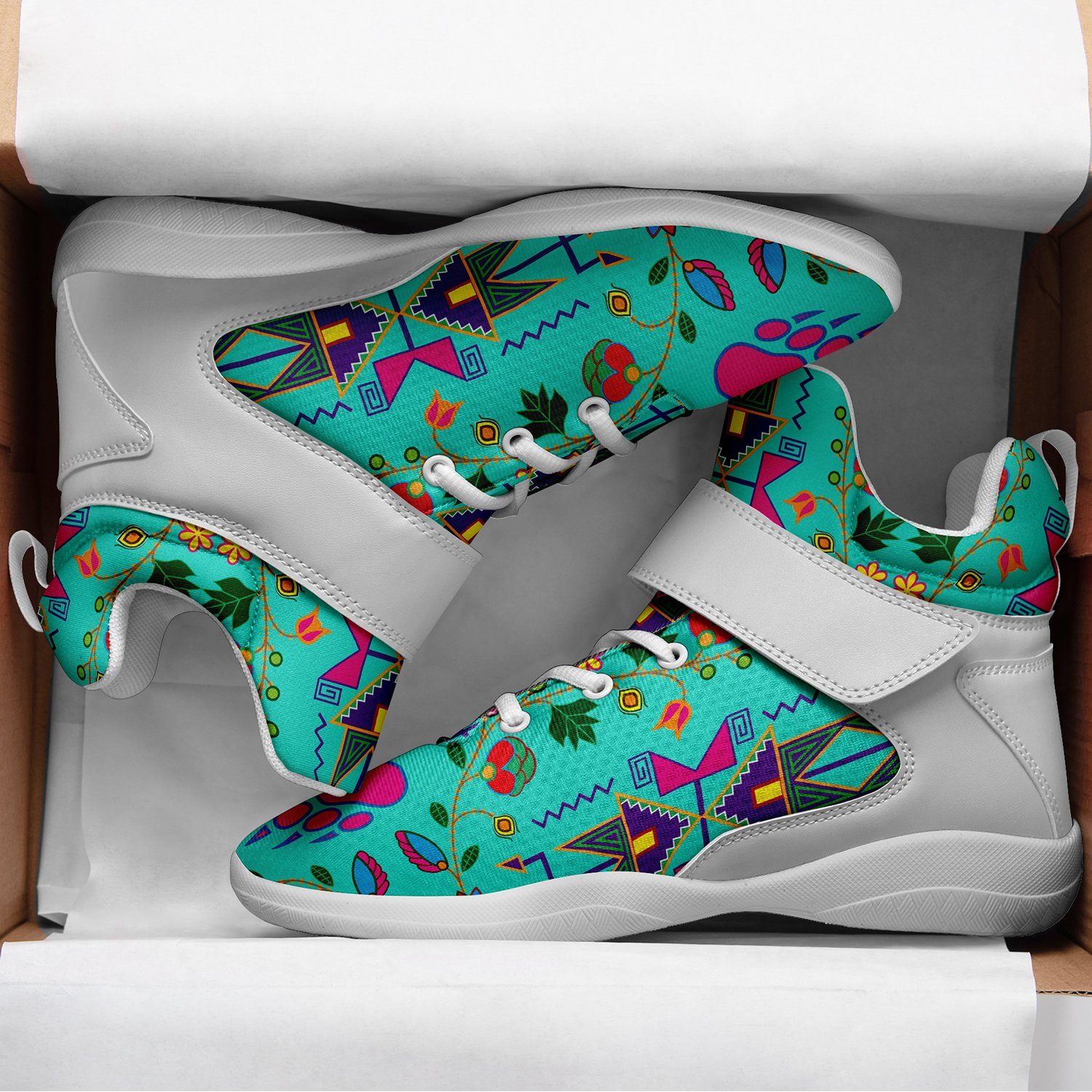 Geometric Floral Fall Sky Ipottaa Basketball / Sport High Top Shoes 49 Dzine 