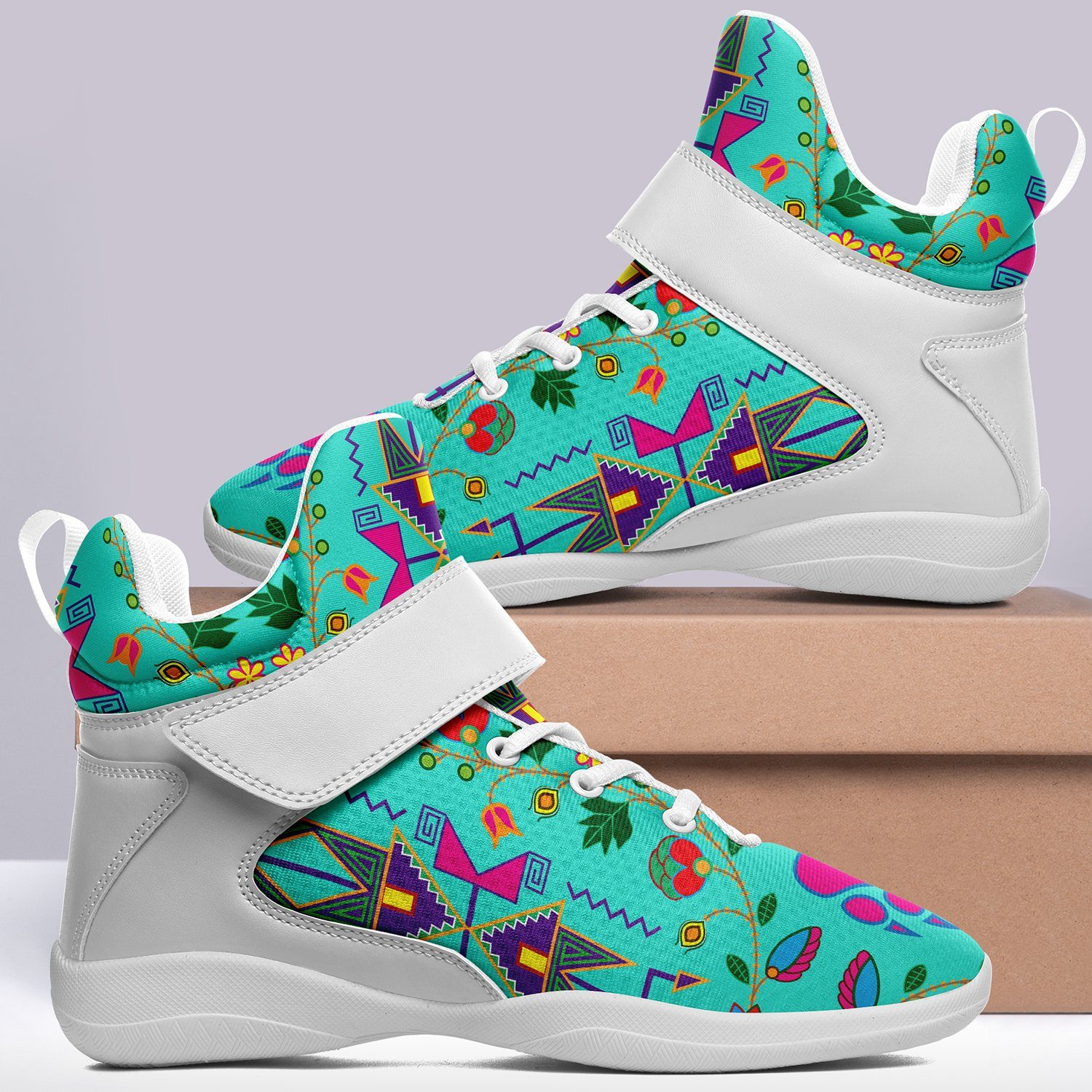 Geometric Floral Fall Sky Ipottaa Basketball / Sport High Top Shoes 49 Dzine 