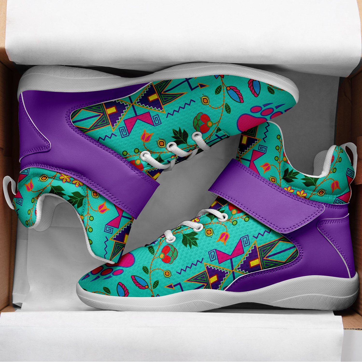 Geometric Floral Fall Sky Ipottaa Basketball / Sport High Top Shoes 49 Dzine 