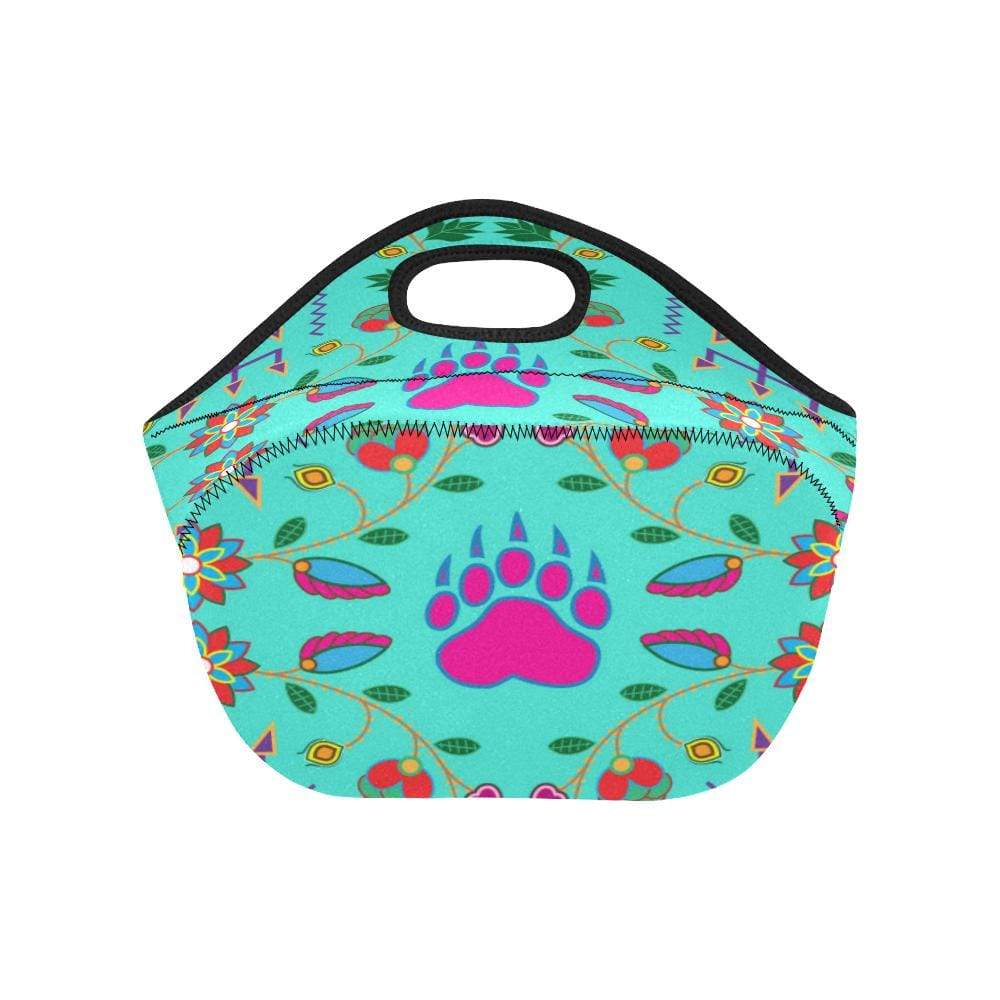 Geometric Floral Fall-Sky Neoprene Lunch Bag/Small (Model 1669) Neoprene Lunch Bag/Small (1669) e-joyer 