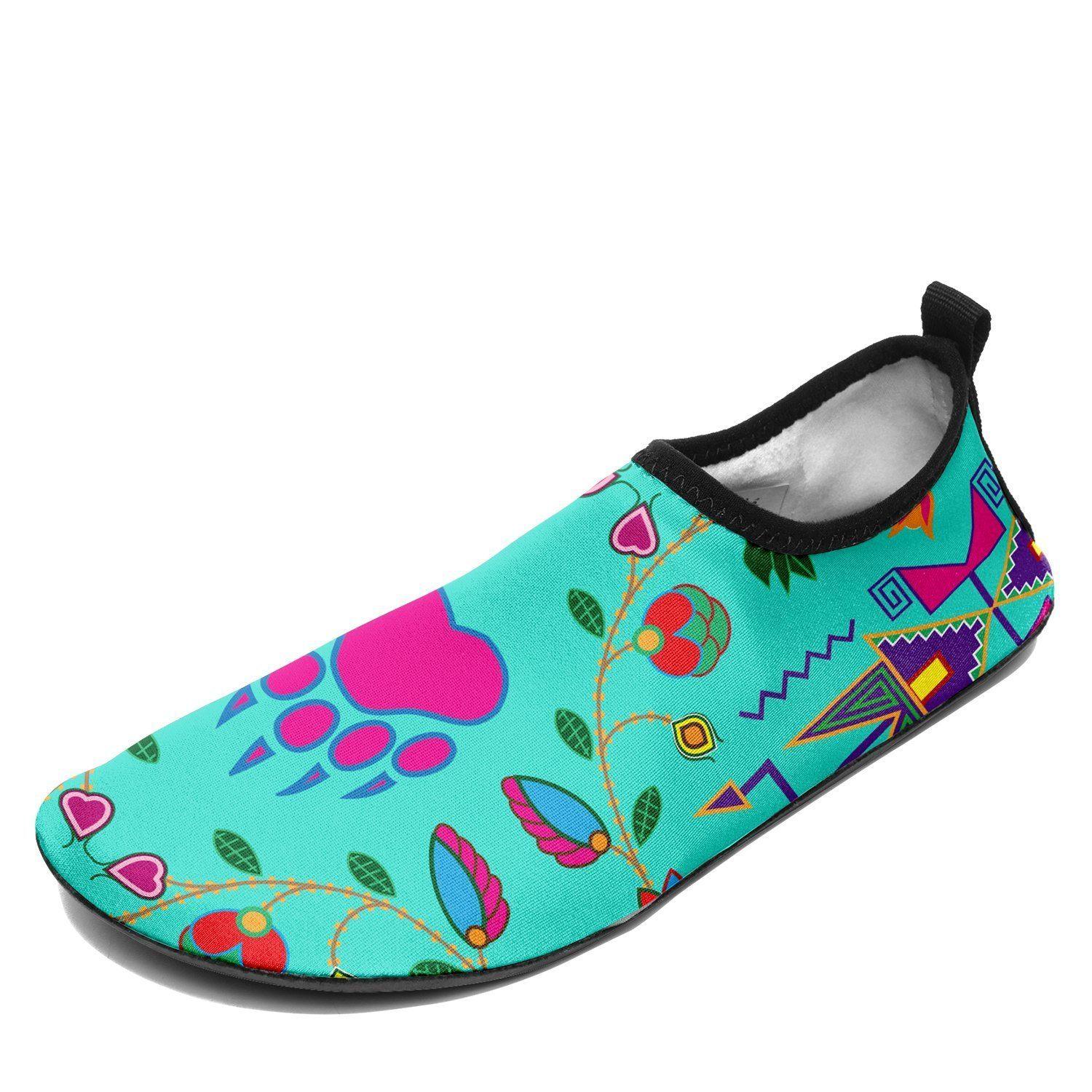 Geometric Floral Fall Sky Sockamoccs Kid's Slip On Shoes 49 Dzine 