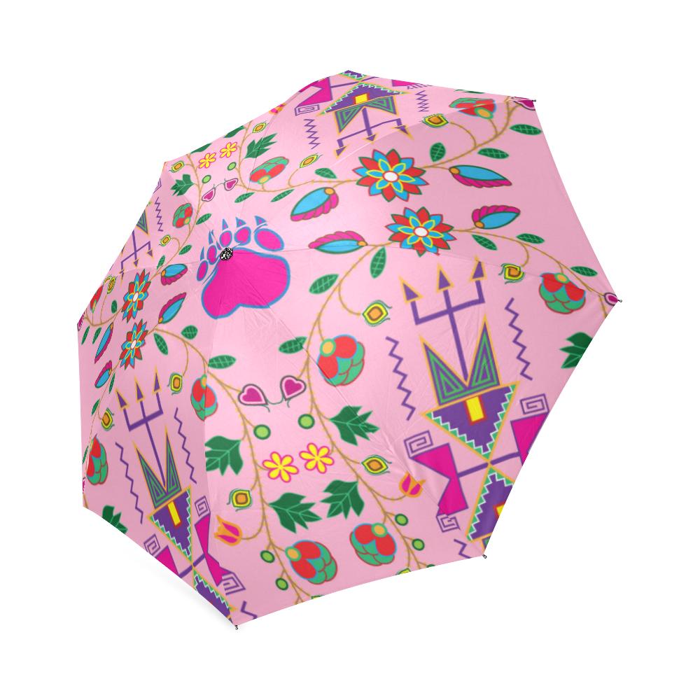 Geometric Floral Fall-Sunset Foldable Umbrella Foldable Umbrella e-joyer 