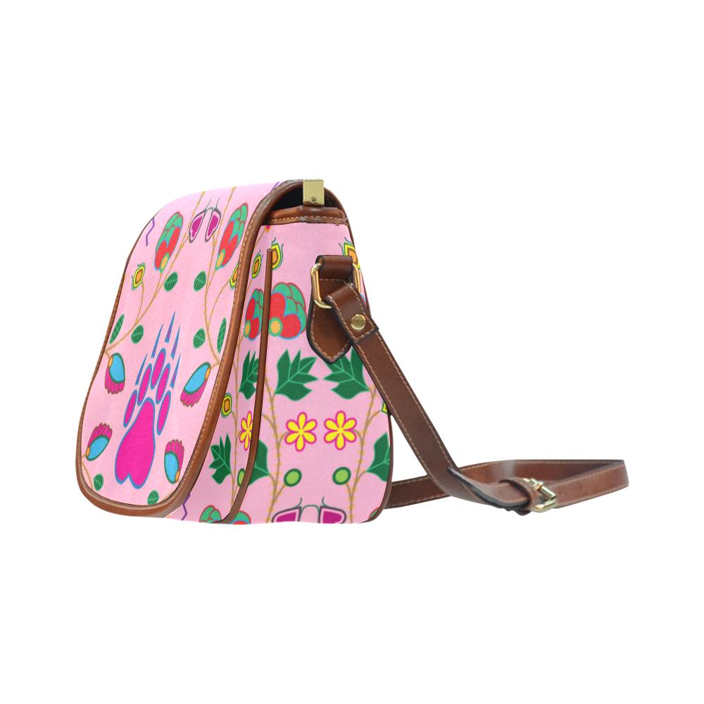 Geometric Floral Fall - Sunset Saddle Bag/Small (Model 1649) Full Customization Saddle Bag/Small (Full Customization) e-joyer 