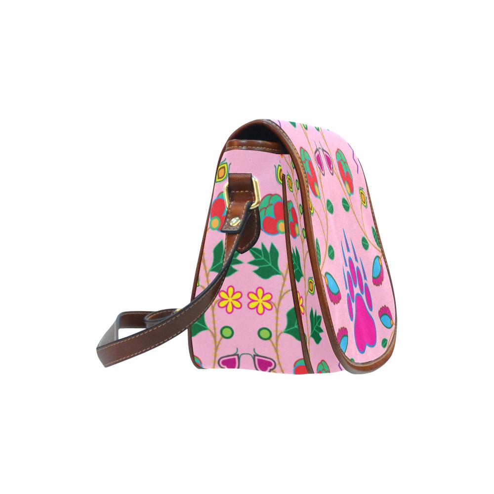 Geometric Floral Fall - Sunset Saddle Bag/Small (Model 1649) Full Customization Saddle Bag/Small (Full Customization) e-joyer 