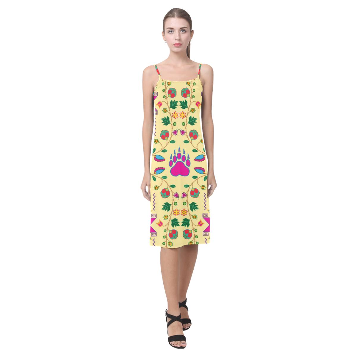 Geometric Floral Fall - Vanilla Alcestis Slip Dress (Model D05) Alcestis Slip Dress (D05) e-joyer 