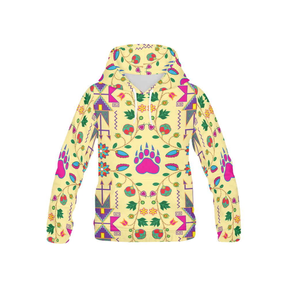Geometric Floral Fall-Vanilla All Over Print Hoodie for Kid (USA Size) (Model H13) All Over Print Hoodie for Kid (H13) e-joyer 