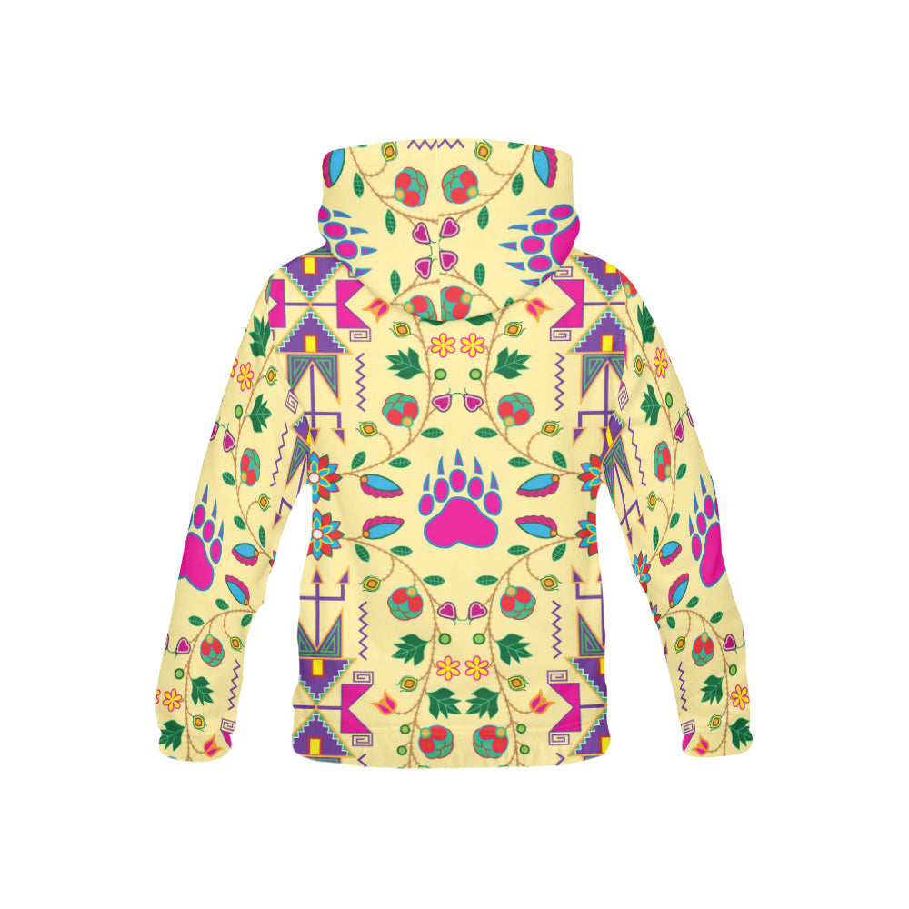 Geometric Floral Fall-Vanilla All Over Print Hoodie for Kid (USA Size) (Model H13) All Over Print Hoodie for Kid (H13) e-joyer 