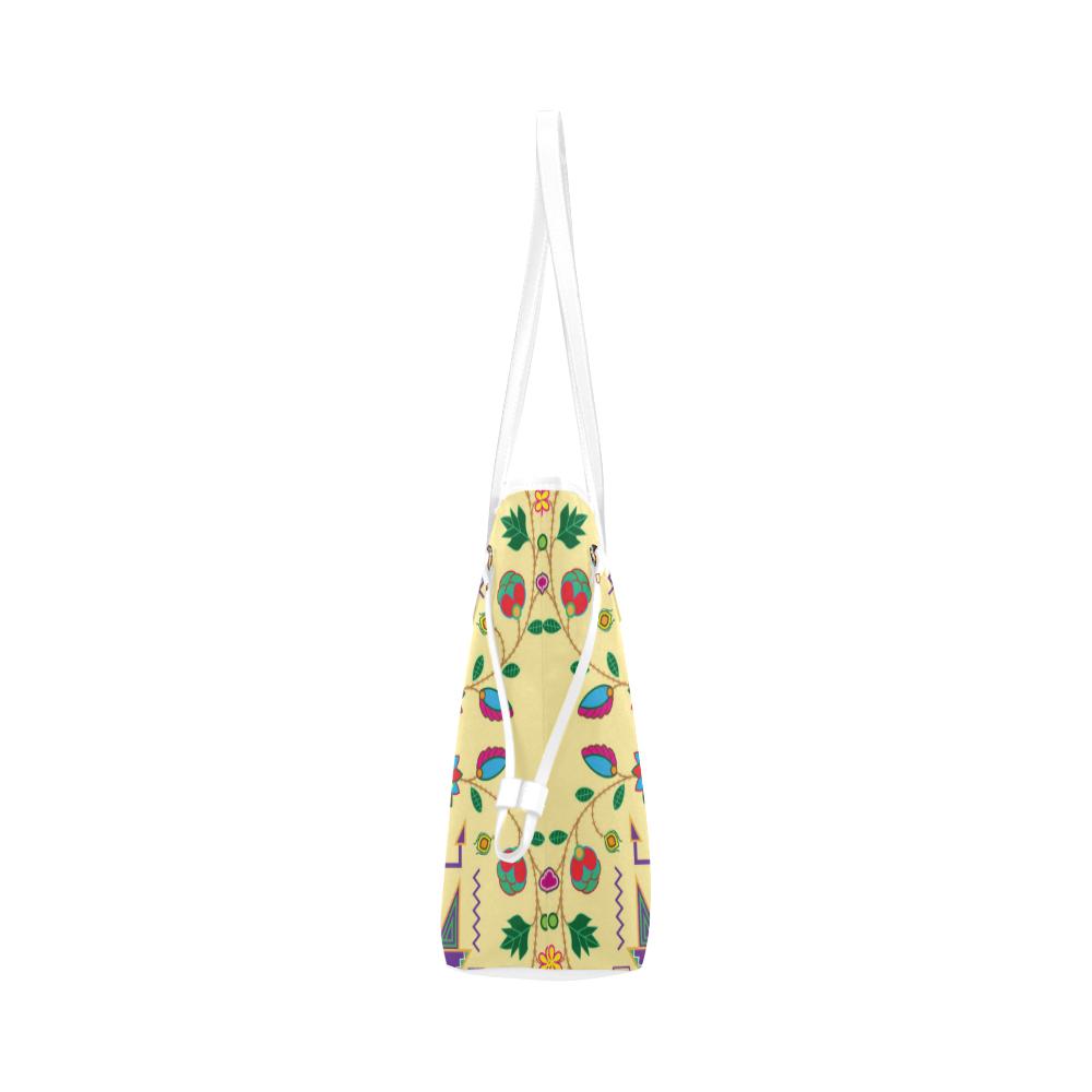 Geometric Floral Fall - Vanilla Clover Canvas Tote Bag (Model 1661) Clover Canvas Tote Bag (1661) e-joyer 