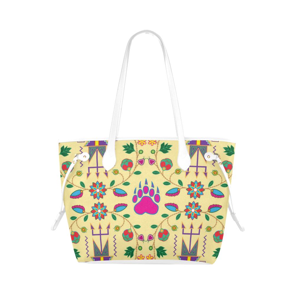 Geometric Floral Fall - Vanilla Clover Canvas Tote Bag (Model 1661) Clover Canvas Tote Bag (1661) e-joyer 