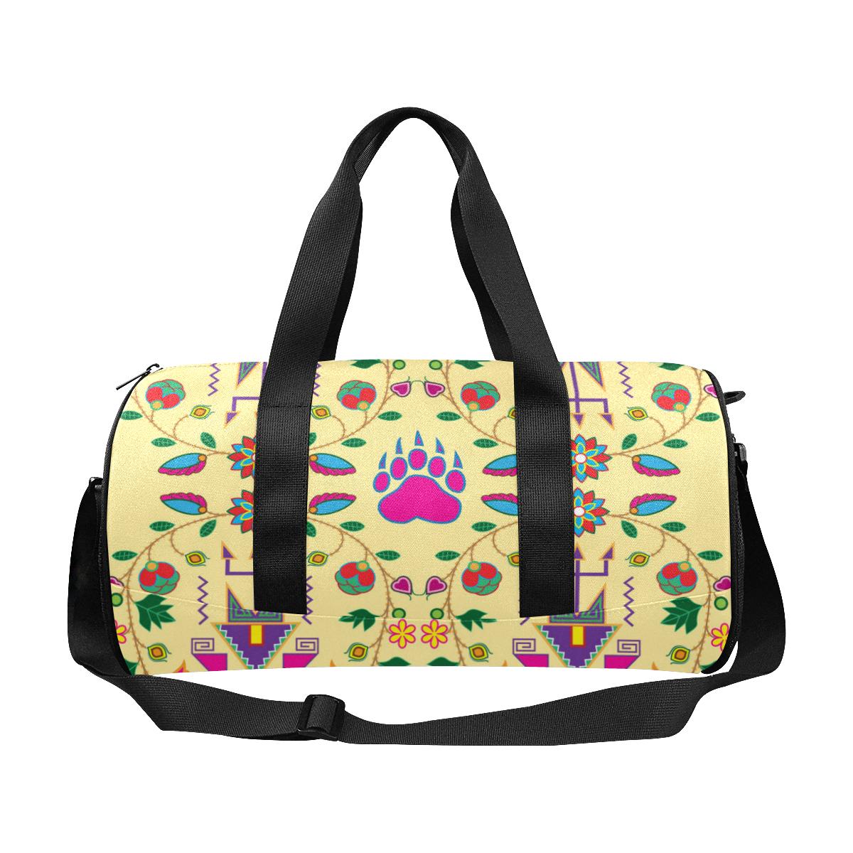 Geometric Floral Fall - Vanilla Duffle Bag (Model 1679) Duffle Bag (1679) e-joyer 