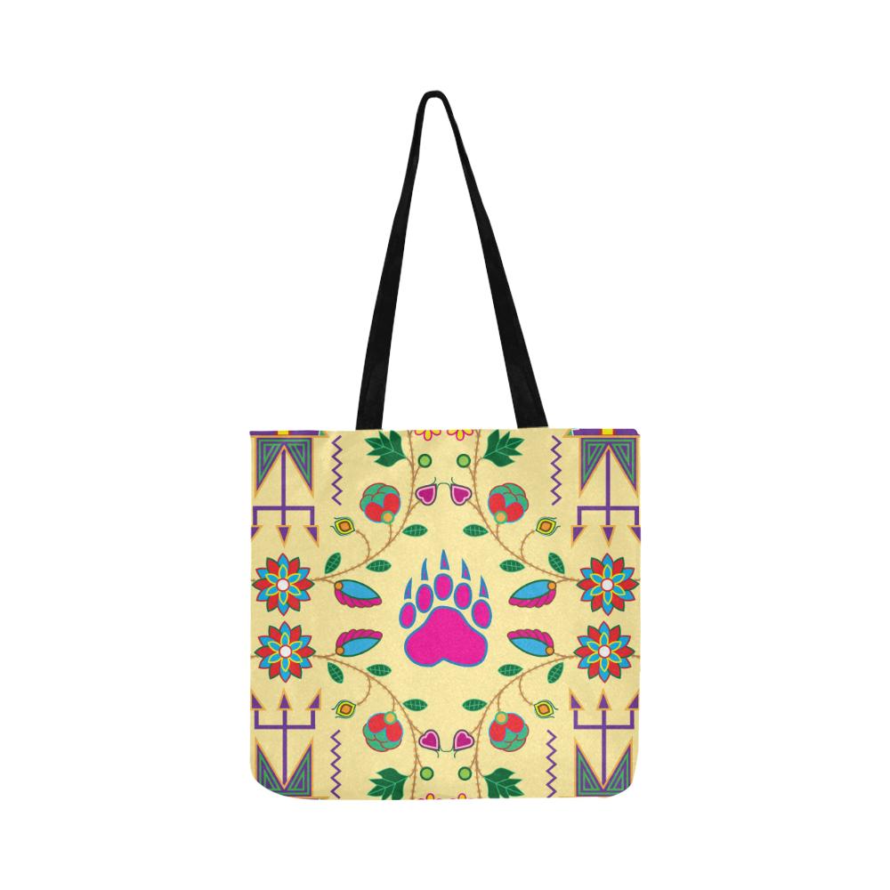 Geometric Floral Fall-Vanilla Reusable Shopping Bag Model 1660 (Two sides) Shopping Tote Bag (1660) e-joyer 