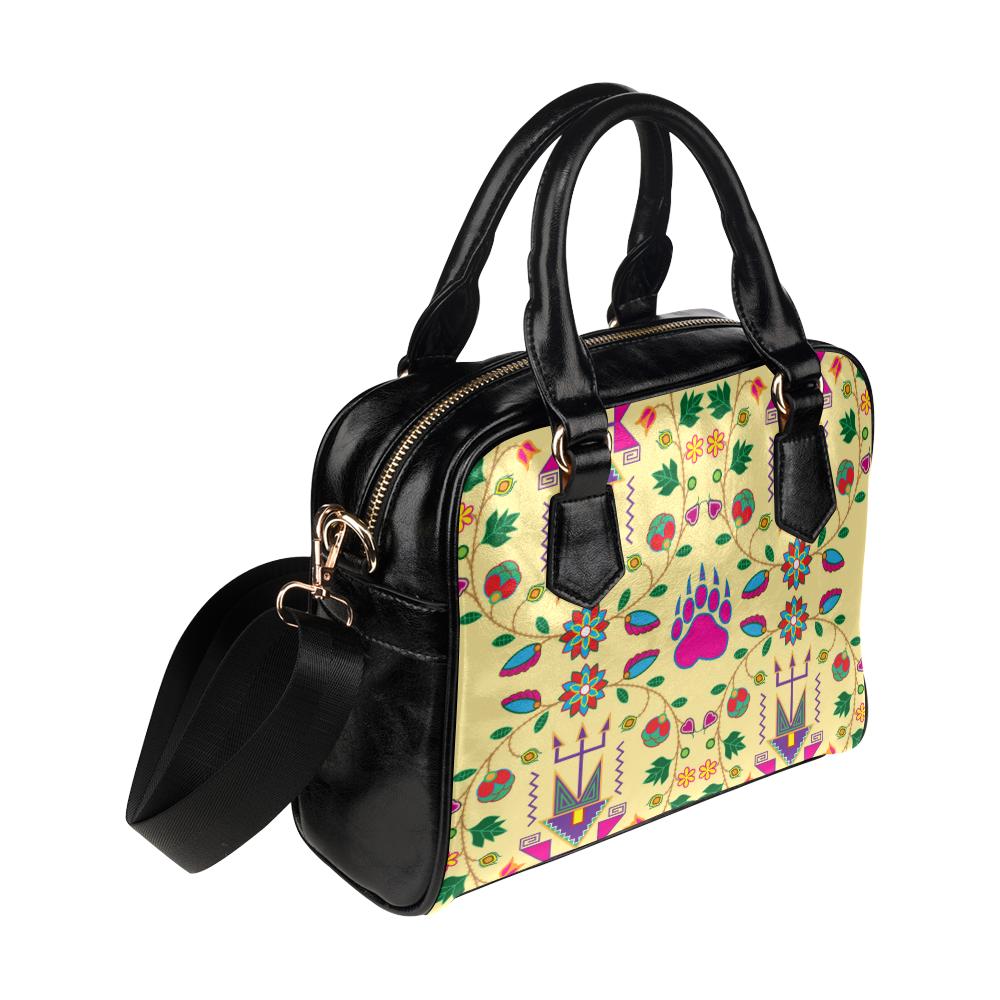 Geometric Floral Fall-Vanilla Shoulder Handbag (Model 1634) Shoulder Handbags (1634) e-joyer 