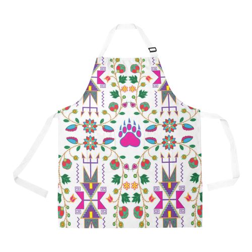 Geometric Floral Fall-White All Over Print Apron All Over Print Apron e-joyer 