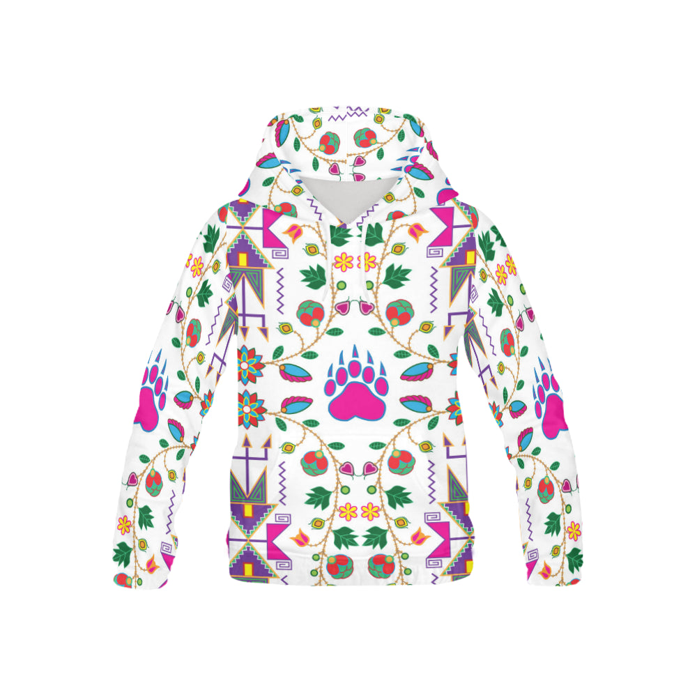 Geometric Floral Fall-White All Over Print Hoodie for Kid (USA Size) (Model H13) All Over Print Hoodie for Kid (H13) e-joyer 