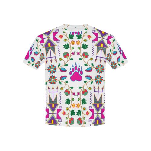 Geometric Floral Fall-White All Over Print T-shirt for Kid (USA Size) (Model T40) All Over Print T-shirt for Kid (T40) e-joyer 