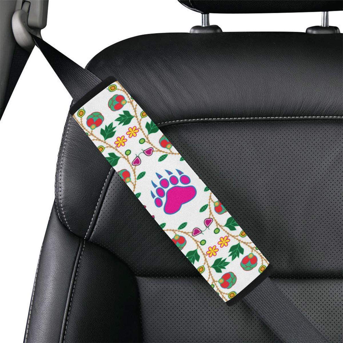 Geometric Floral Fall - White Car Seat Belt Cover 7''x12.6'' Car Seat Belt Cover 7''x12.6'' e-joyer 