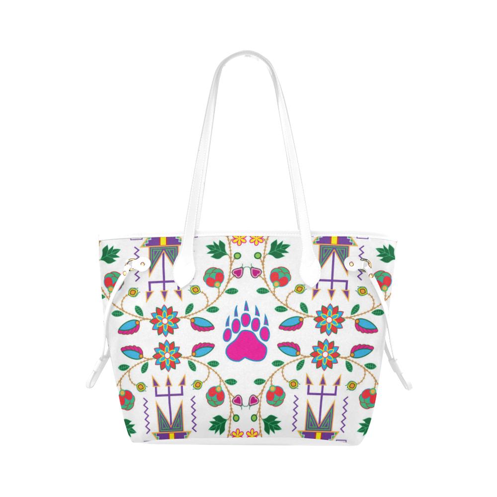 Geometric Floral Fall - White Clover Canvas Tote Bag (Model 1661) Clover Canvas Tote Bag (1661) e-joyer 