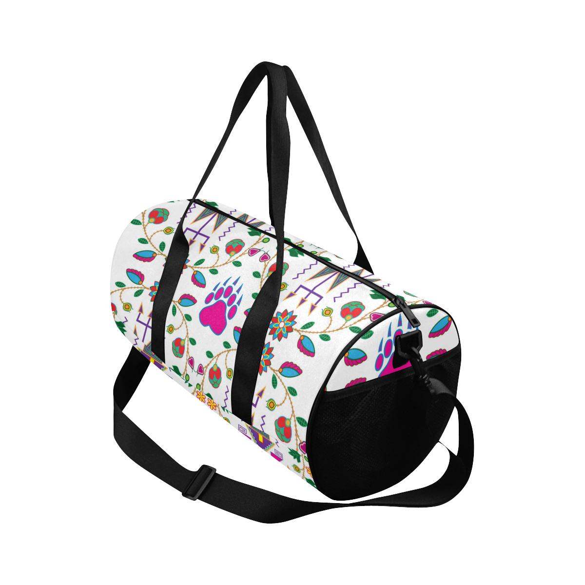 Geometric Floral Fall - White Duffle Bag (Model 1679) Duffle Bag (1679) e-joyer 