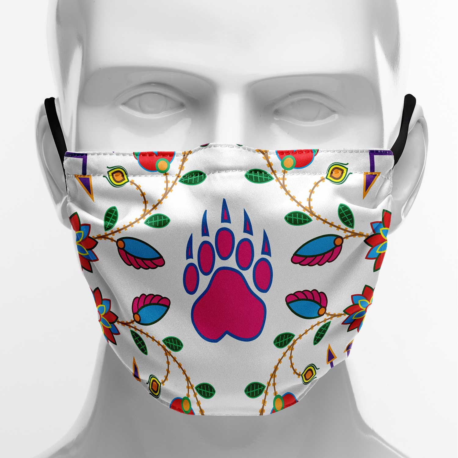 Geometric Floral Fall White Face Cover Herman 